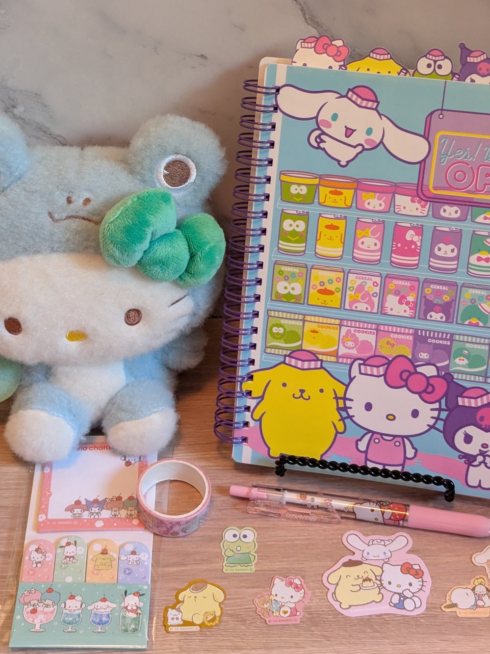 Sanrio Hello Kitty Plush Set in Pastel Blue & Pink